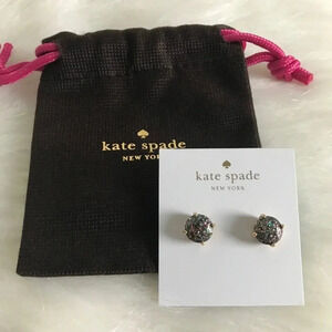 Kate spade black glitter gumdrop earrings